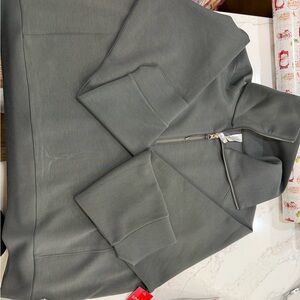 SPANX Women's dark palm air essentials quarter zip